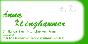 anna klinghammer business card